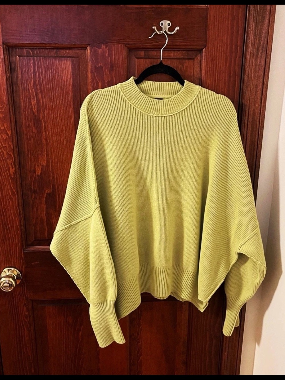 FREE PEOPLE Easy Street Tunic Sweater Pullover Knit Golden Mist NWOT Size XS